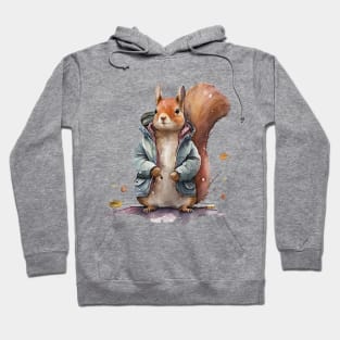Squirrel Lovers watercolor wearing jacket Hoodie